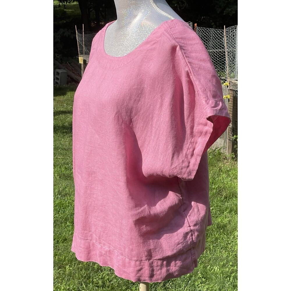 MADEWELL Linen Square Back Crewneck Top Short Sleeve Shirt Light Pink size XL - Picture 6 of 16